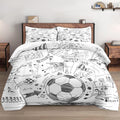 Wecozy Full Size Comforter Set With 2 Pillowcases, Game Painting Ball Cup Soccer Soft 3 Pcs Bedding Set For Kids And Adults Bedr