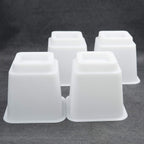 HomeRoots Adjustable Bed Furniture Risers, Heavy Duty Plastic 3', 5' or 8' White Risers for for Bed and Sofa - Set of 4 - Holds up to 1300LB