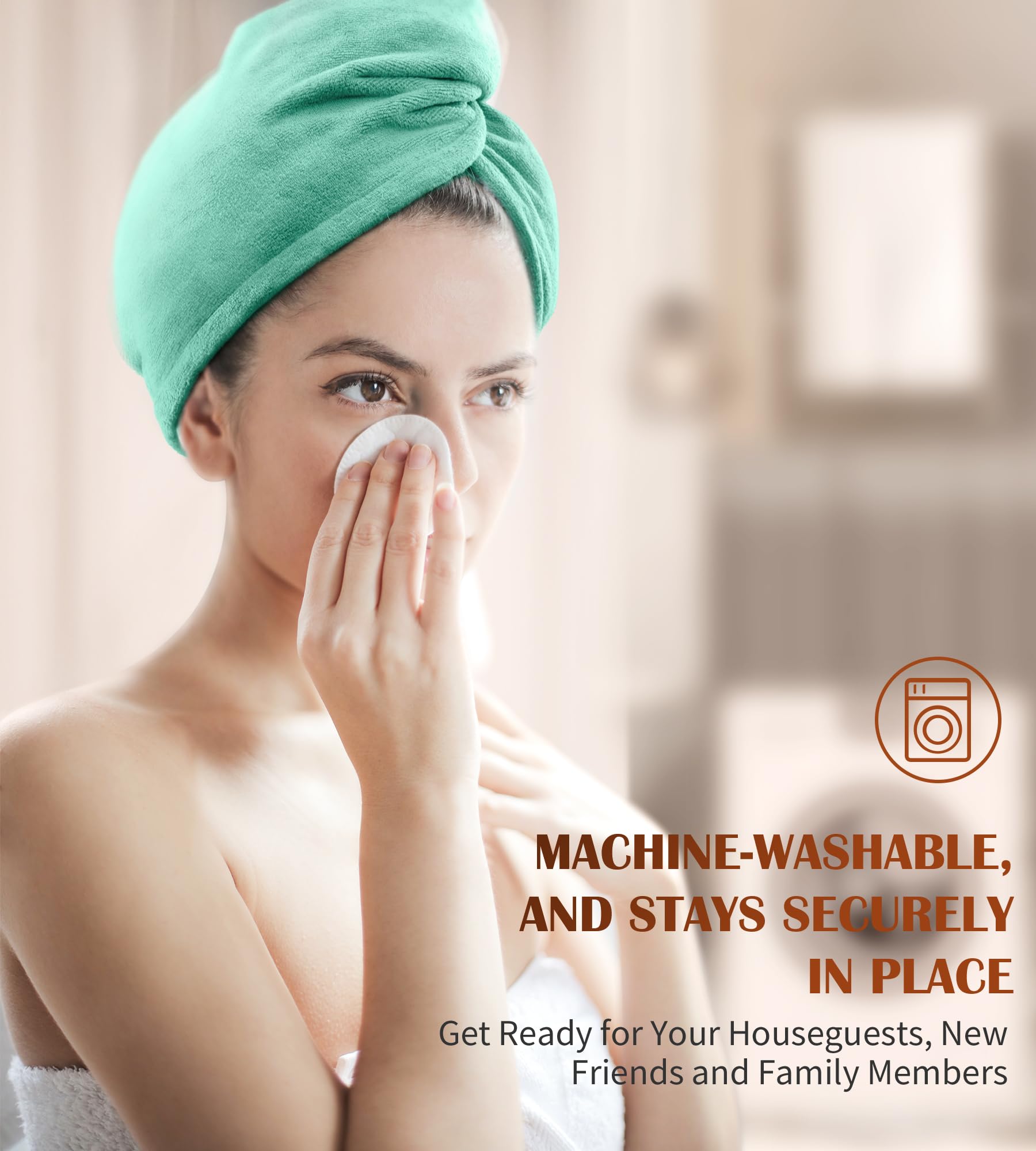 Popchose Microfiber Hair Towel Wrap, 3 Packs Fast Drying Hair Turbans, Super Absorbent Hair Towel For Women, Anti Frizz Hair Wra