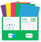 Two Pocket Folders, Pandri 125 Pack 2 Pocket Folders, Letter Size Paper File Folder For School Office Home Business, Assorted 5