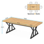 Tribesigns 70.8-Inch Executive Desk, Large Computer Office Desk Workstation, Modern Simple Style Laptop Desk Study Writing Table Business Furniture For Home Office (Light Walnut/Black, 70.8 Inch)