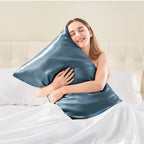 Bedelite Satin Silk Body Pillow Pillowcase For Hair And Skin, Premium And Silky Bluesteel Long Body Pillow Case Cover 20X54 With