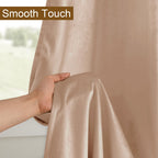 Dwcn Velvet Curtains 96 Inches Long - Elegant Tieable Grommet Curtains Warm Soft Texture Privacy Room Darkening Curtin Drapes Fo