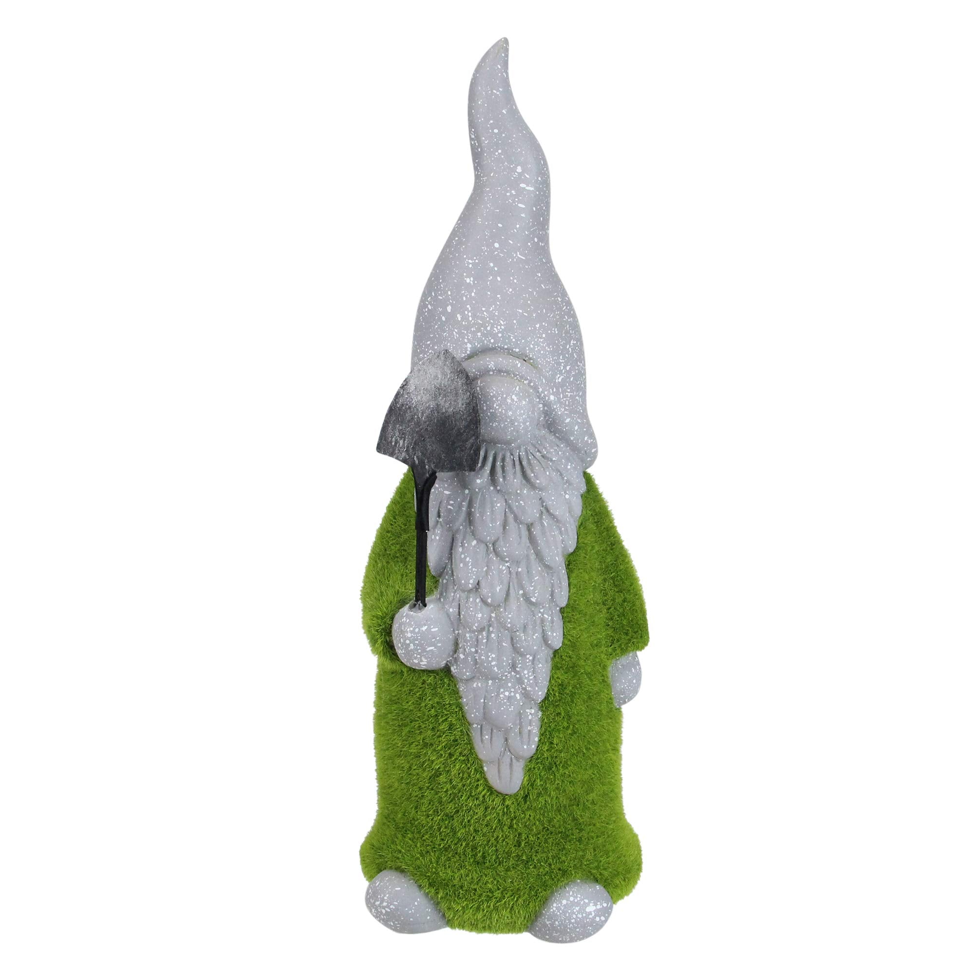 Northlight 14' Faux Moss Covered Gnome With Shovel Outdoor Garden Statue