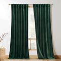 Kgorge Green Velvet Curtains 84 Inches Super Soft Room Darkening Thermal Insulating Window Curtains & Drapes For Bedroom Living