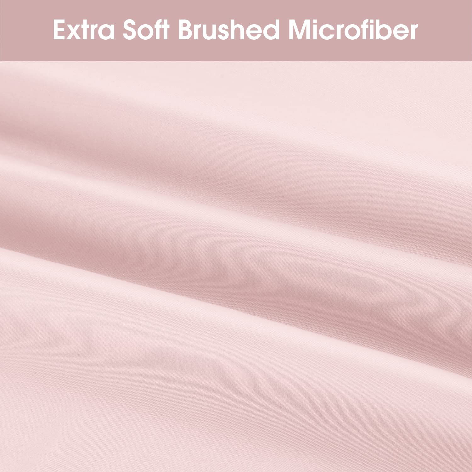 Homeideas Full Size Bed Sheets - 6 Piece Set (Pale Pink) - Extra Soft Brushed Microfiber 1800 Bedding Sheets, Deep Pocket, Wrinkle & Fade Free