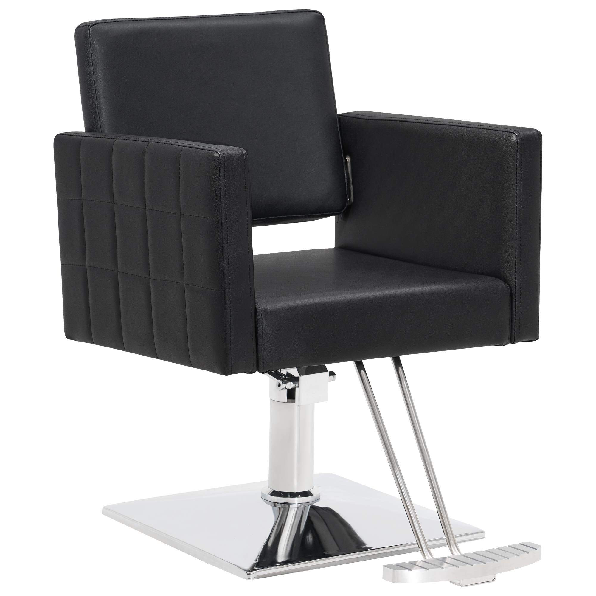 BarberPub Salon Chair for Hair Stylist Hydraulic Barber Styling Chair, Beauty Spa Equipment 8821BK