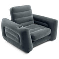 Intex 66551Ep Inflatable Pull-Out Chair: Built-In Cupholder - Velvety Surface - 2-In-1 Valve - Folds Compactly - 80' X 91' X 2