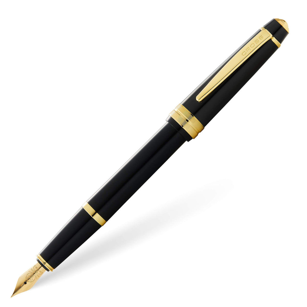 Cross Bailey Light Polished Black Resin And Gold Tone Fine Nib Fountain Pen