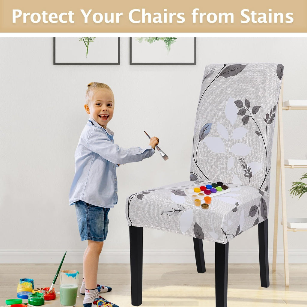 Searchi Printed Dining Room Chair Covers Set Of 4, Stretch Kitchen Chair Covers Washable Parsons Chair Slipcover Removable Dining Chair Protectors For Hotel,Ceremony(Floral Pattern3)