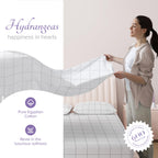 Carressa Linen Luxury Egyptian Cotton Queen Printed Sheet Set - 600 Thread Count Extra Long Staple 4 Pc Set, Window Pane Queen P