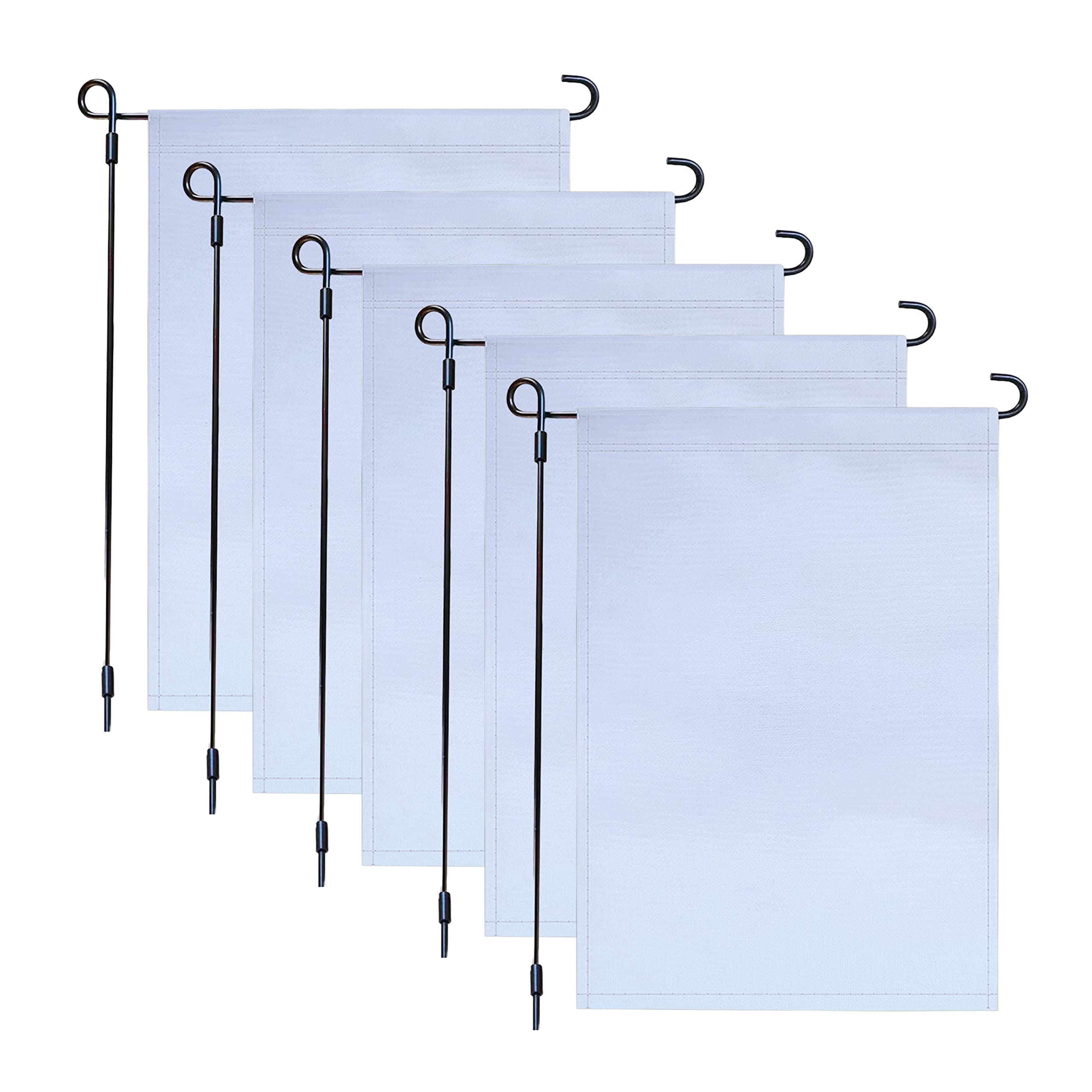 5 Pcs Sublimation Blank Garden Flags 100% Polyester 3 Layer Double-Sided Ready For Printing Garden Or Lawn Banner | 12X18In Diy