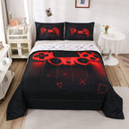 Boys Gamer Comforter Set Full Size,Gamepad Bedding Set Kids Young Man Video Games Down Comforter For Teen Child Game Room Decor