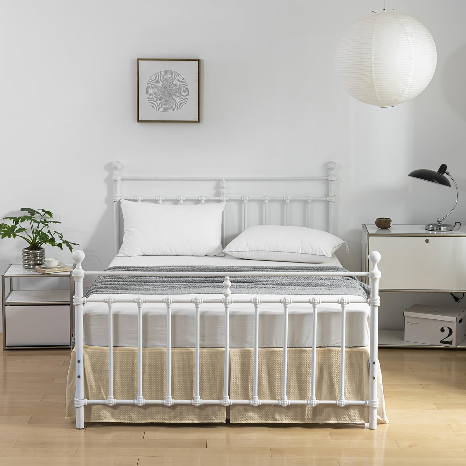 Bed Skirt, Bed Skirt Queen Size, Pleated Waffle Weave Bed Skirt With Split Corners, Queen Bed Skirt 18 Inch Drop (Light Camel, Q