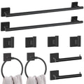 10 Pieces Black Towel Bar Set, 23.6 Inch Bathroom Accessories Set SUS304 Stainless Steel Bathroom Hardware Set Towel Racks for B