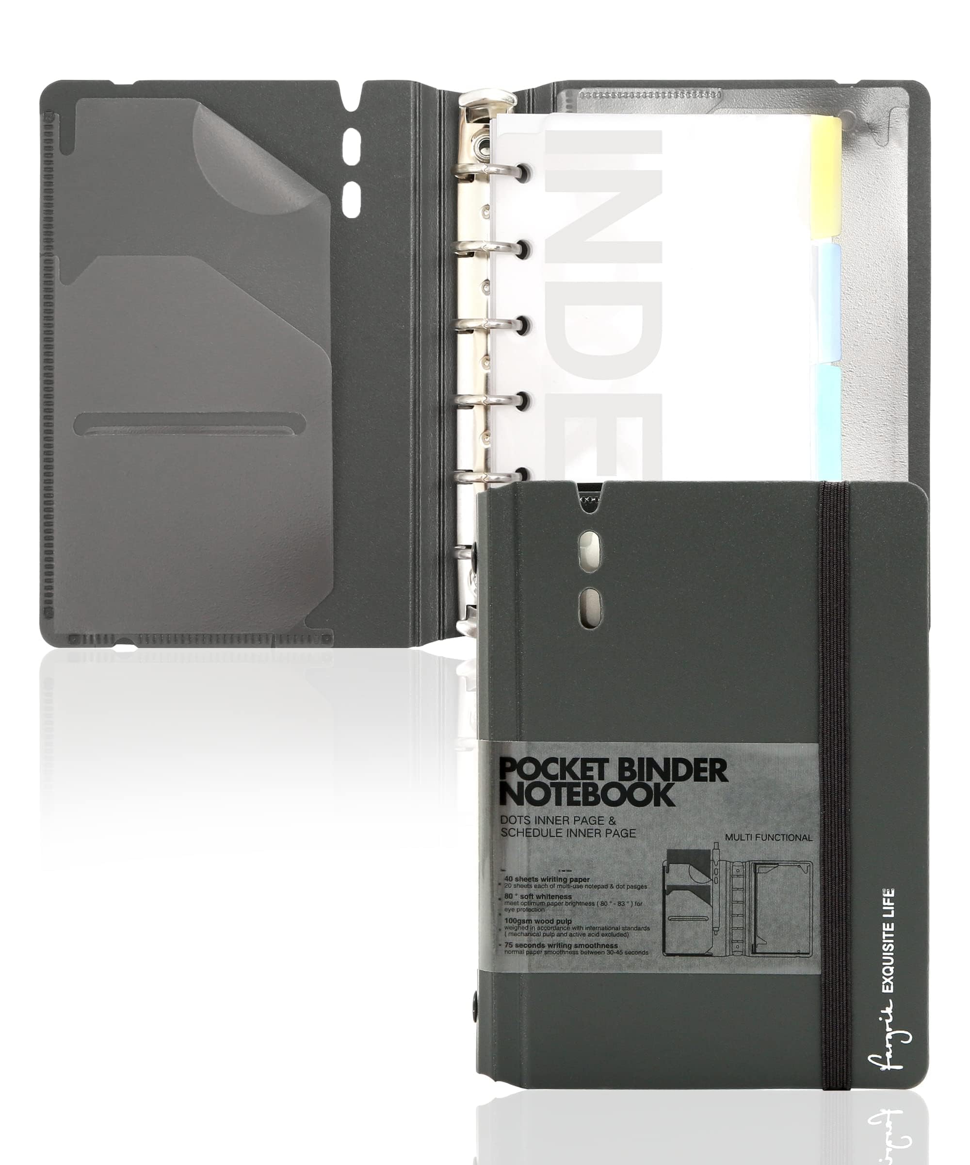 Spiral Binder Planner Undated Daily Hourly Planner 125K 126K (Grey, A7 Hourly&Dot Page)
