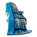 Nu Trendz Signature Southwest Design Sherpa Lined Throw Blanket 50'X 60' (Turquoise)