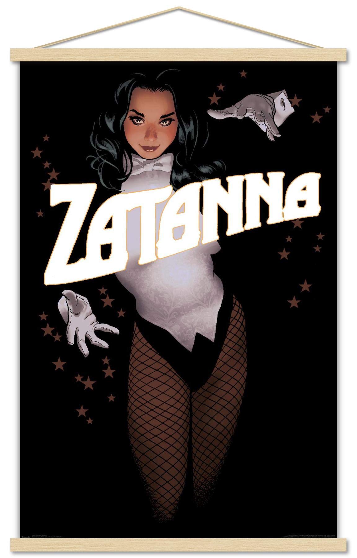 Trends International DC Comics - Zantanna - Alex Ross Portrait Wall Poster, 22.375 x 34, Print and Beechwood Hanger Bundle