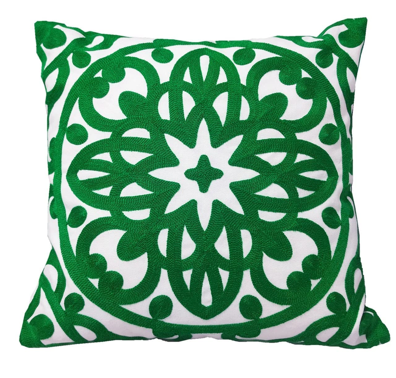 Alysheer Embroidered Decorative Throw Pillow Cover 18X18 Inch, 100% Cotton Canvas Cozy Warm Knit Pattern Cushion Case For Sofa C