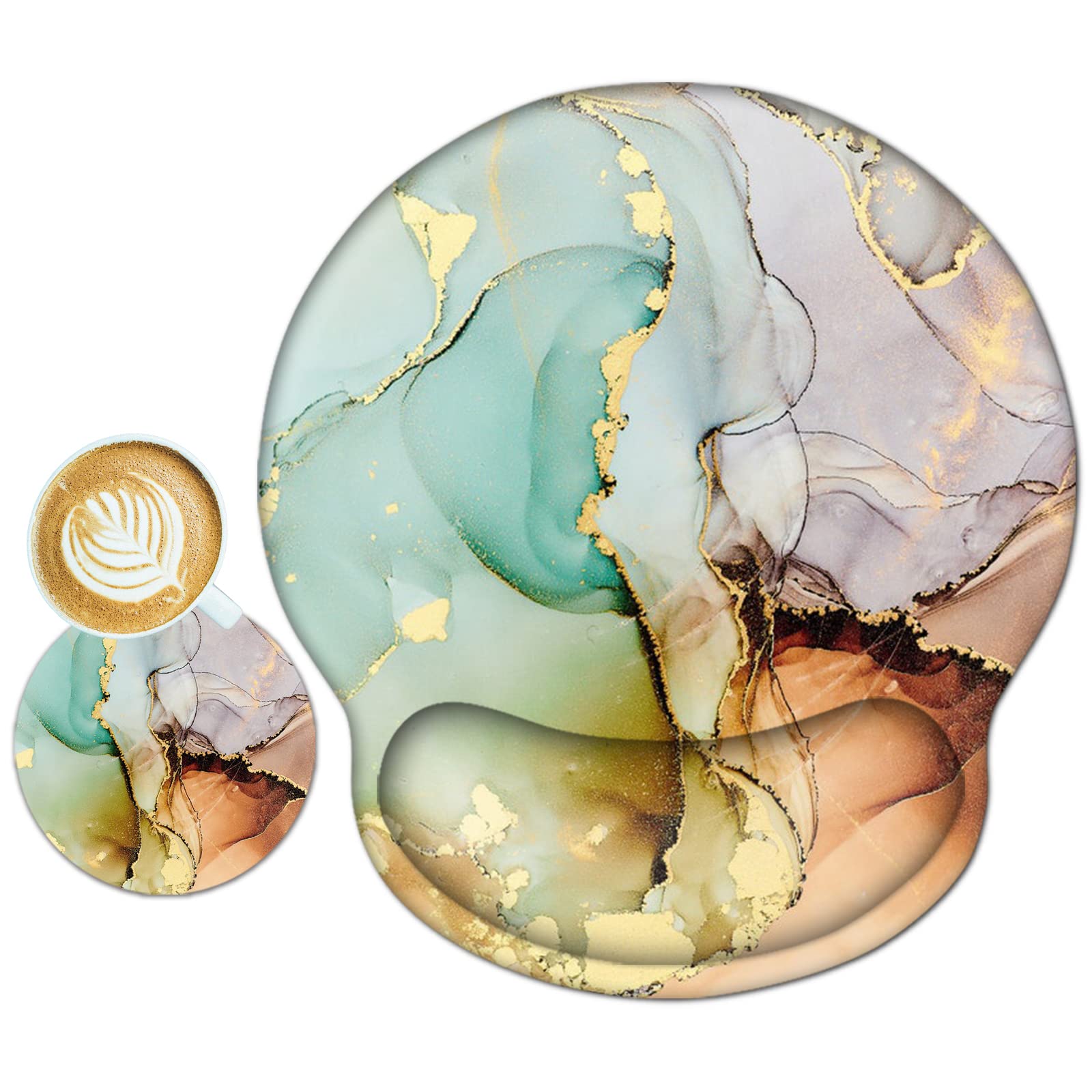 Artso Ergonomic Mouse Pad With Wrist Rest Support, Memory Form Non-Slip Rubber Base Mousepad For Home, Office, Easy Typing & Pai