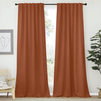 NICETOWN Halloween Blackout Curtains Shades Window Drapes, Burnt Orange Color, W52 x L95, Double Panels, Blackout Draperies Wind