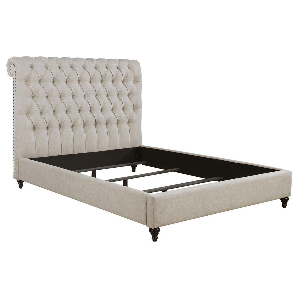 Coaster Home Furnishings Devon Upholstered Queen Panel Bed Beige