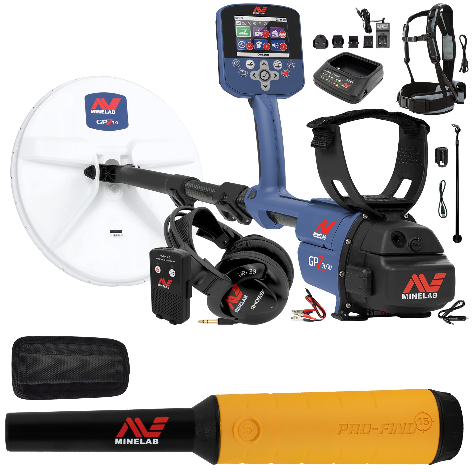 Minelab Metal Detectors Minelab Gpz 7000 All Terrain Gold Metal Detector Bundle With Pro Find 15 Pinpointer
