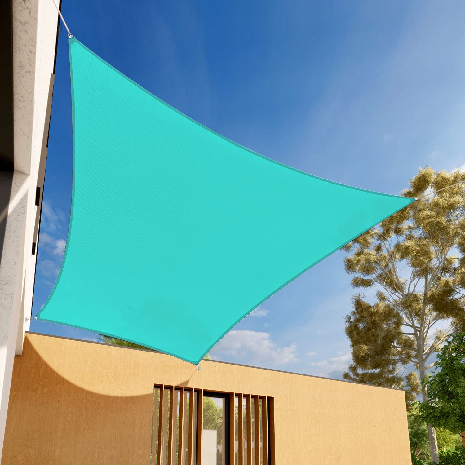 E&K Sunrise 2' X 9' Sun Shade Sail Rectangle Canopy Shade Cover Uv Block For Pergola Patio Backyard Garden Outdoor (Turquoise)
