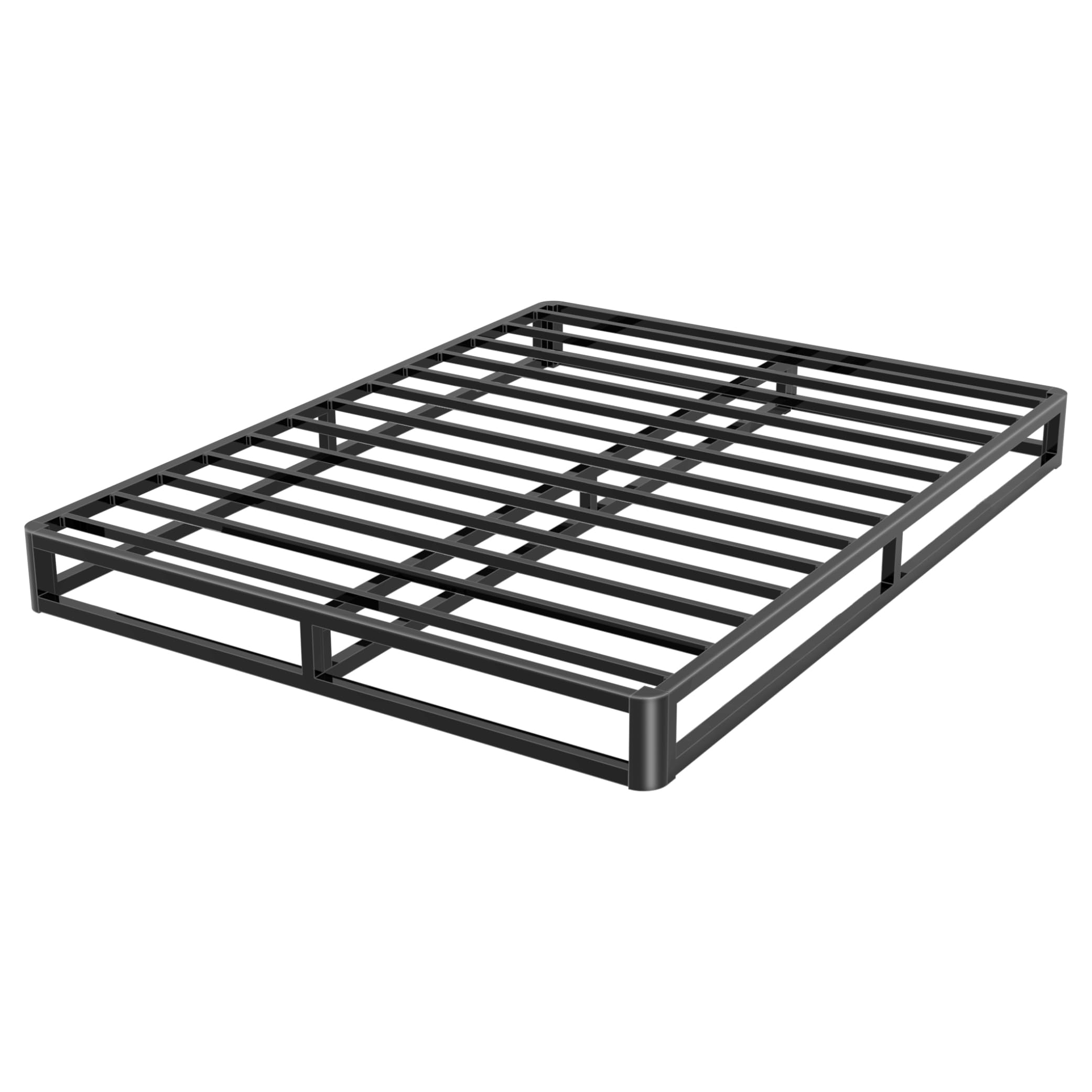Firpeesy 6 Inch Full Bed Frame With Round Corner Edges, Low Profile Full Metal Platform Bed Frame With Steel Slat Support, No Box Spring Needed/Easy Assembly/Noise Free Mattress Foundation