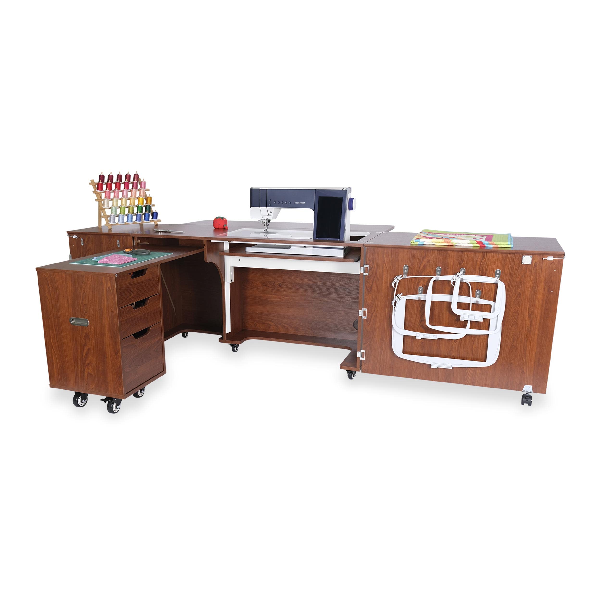 Kangaroo Sewing Furniture Outback Xl Sewing Cabinet - Teak