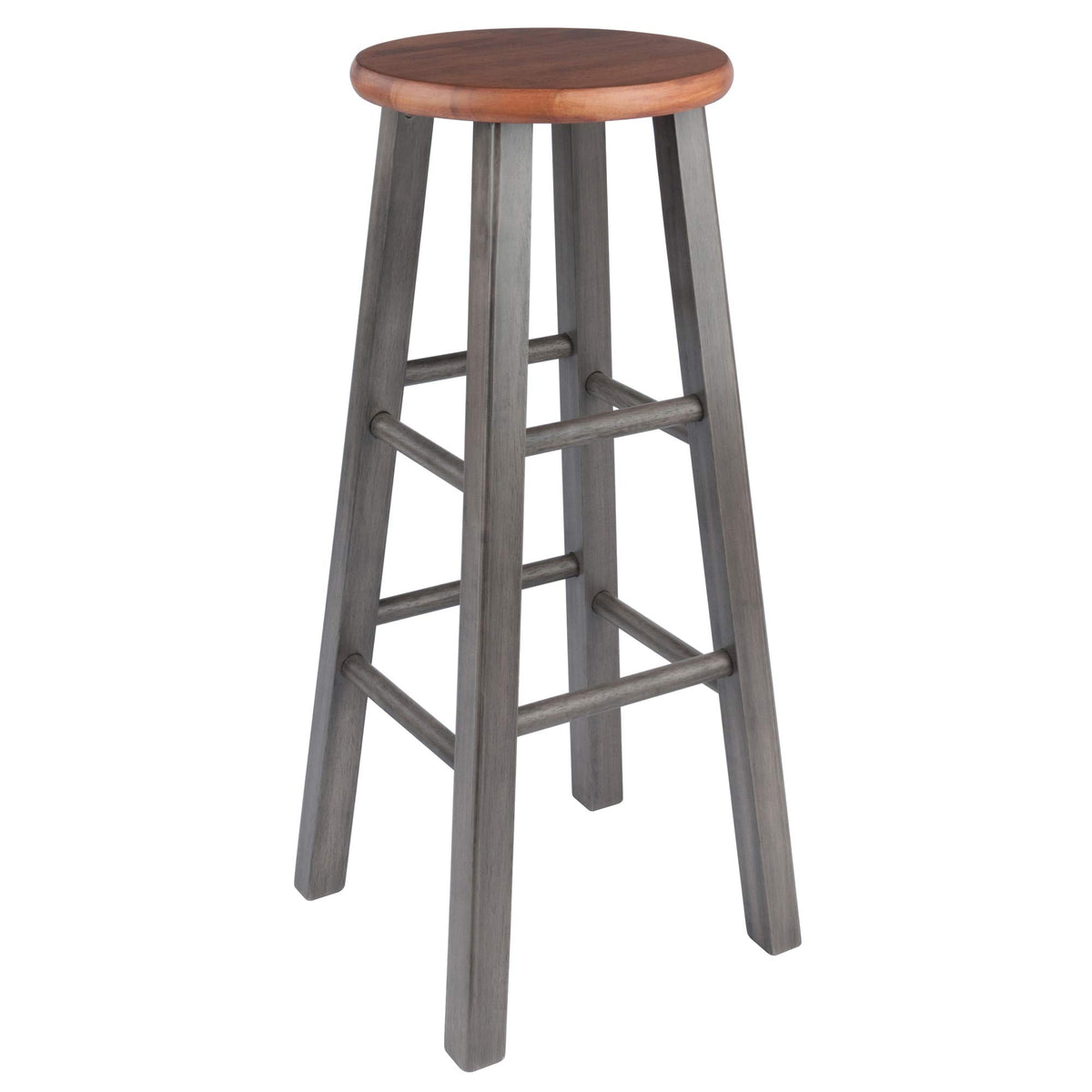 Winsome Wood Ivy Bar Stool, Rustic Gray And Teak, 29&quot;