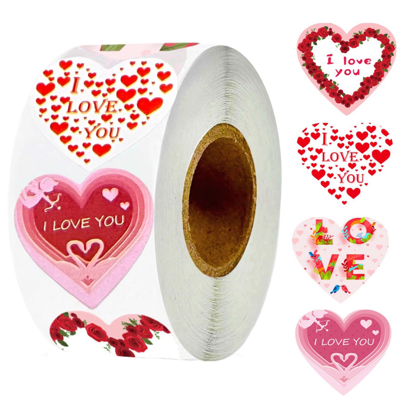 Valentines Day Stickers,500 Pcs Love Heart Stickers For Valentines Day Valentines Day Gift Stickers Self Adhesive Valentines Rol