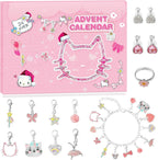 Advent Calendar 2024,Christmas Countdown DIY Cute Cat Charms Bracelet Fashion Christmas with 2 Bracelets and 22 Unique Charms Je