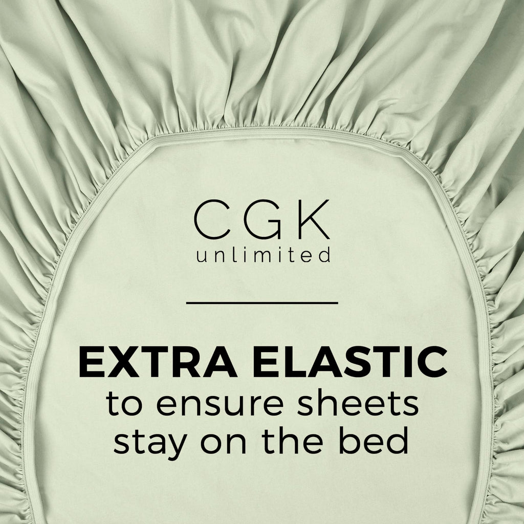 Full Size Fitted Bed Sheet - Hotel Luxury Single Fitted Sheet Only - Fits Mattress Up To 16 - Extra Soft, Wrinkle Free, And Breathable - Bottom Fitted Sheet - Light Sage Green Single Fitted Sheet Only