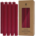 8PCS 9 Burgundy Hand-Rolled Beeswax Taper Candles, Real Pure Beeswax, Handmade Honeycomb Candles, Flat Top