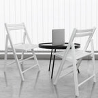 Casual Home Wooden Folding Chairs 2-Pcs Set - White