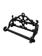 Comfy Hour Antique And Vintage Ocean Collection Cast Iron Tissue Holder, Toilet Paper Holder, Aged Old Fashioned Black