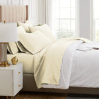 Southshore Fine Living, Inc. King 6-Piece Microfiber Bed Linen Set, Deep Pocket, Cream