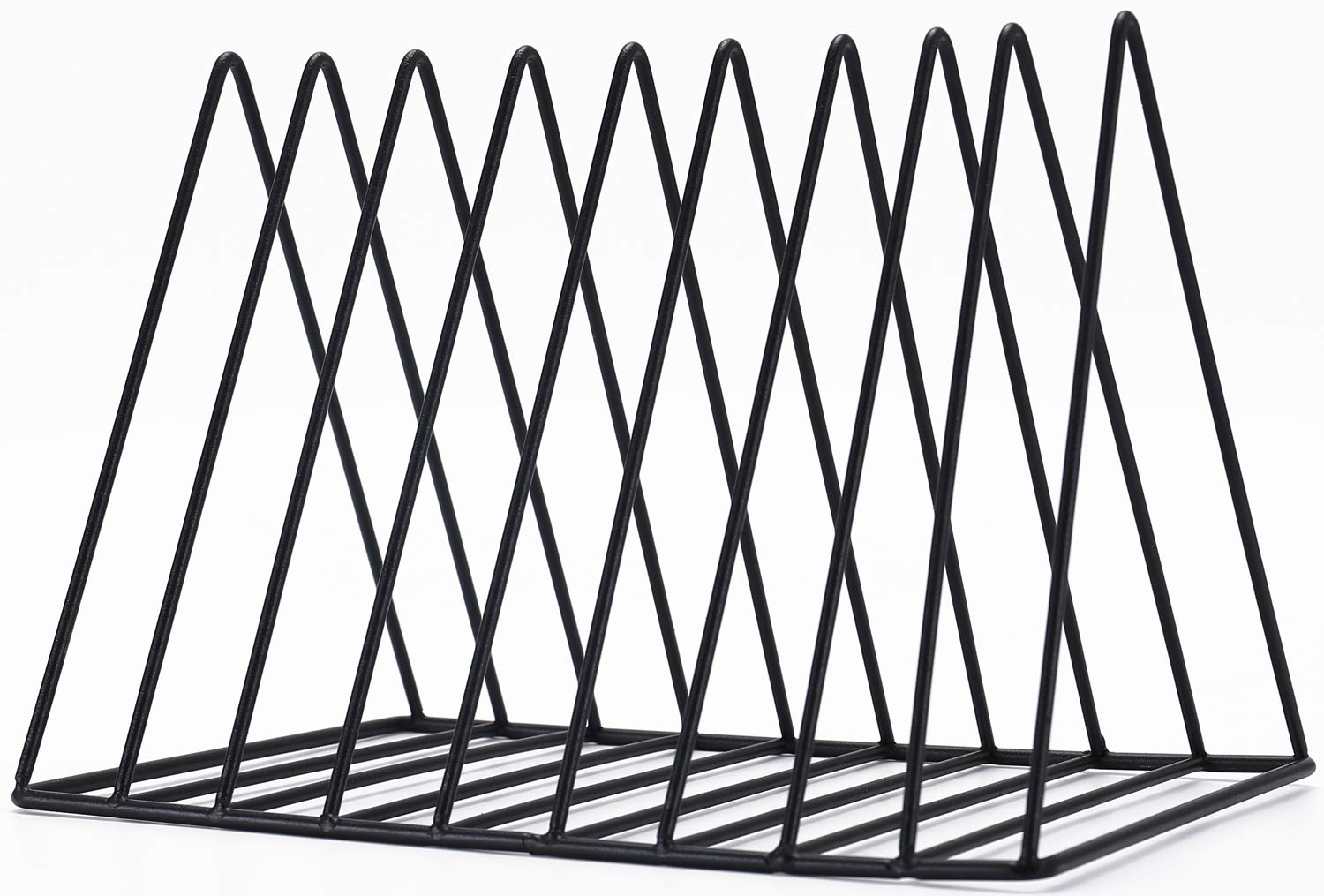 Sooyee 9 Slot Black Magazine Holder,Desktop File Sorter Organizer Triangle Bookshelf Decor Home Office
