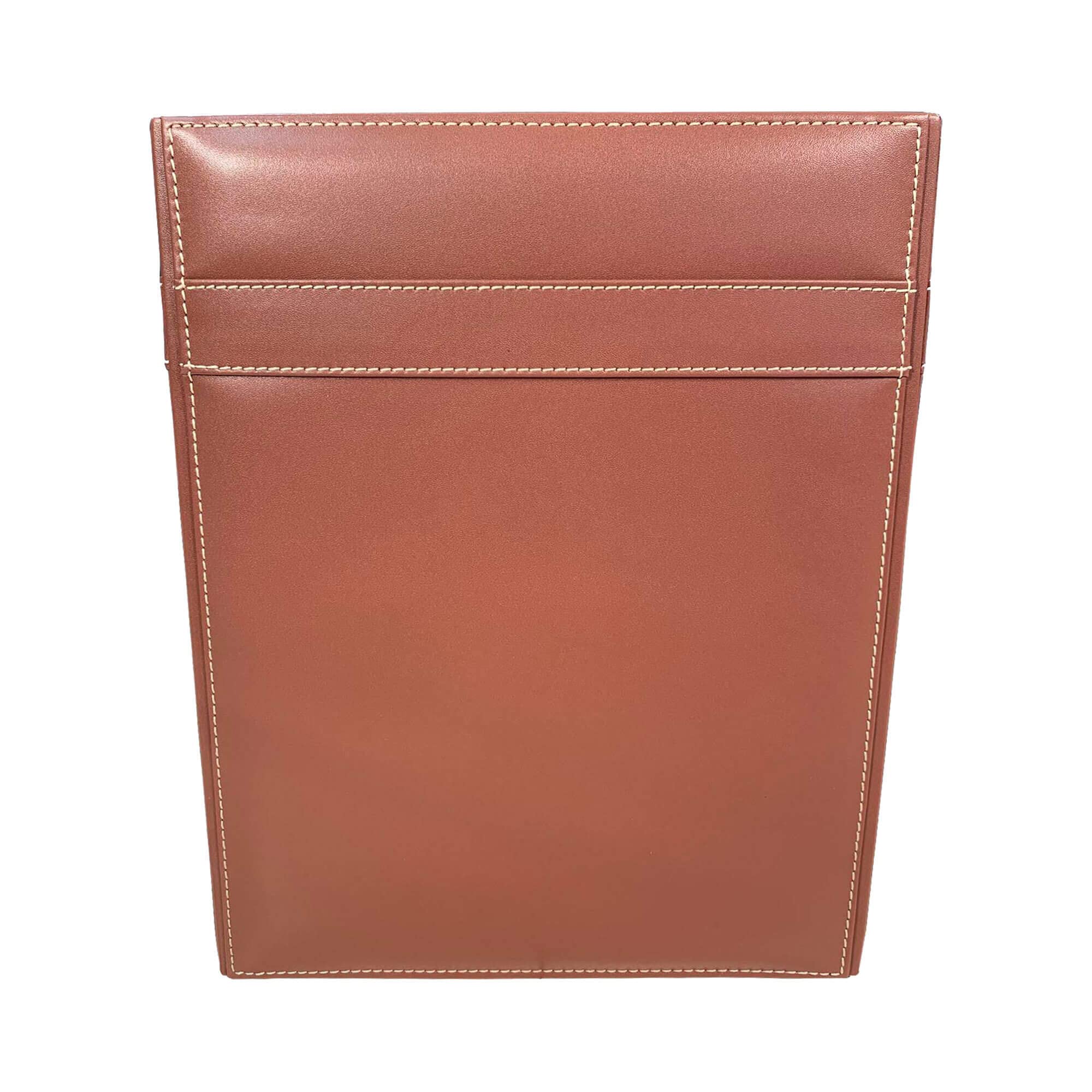 Dacasso Rustic Brown Leather Square Waste Basket