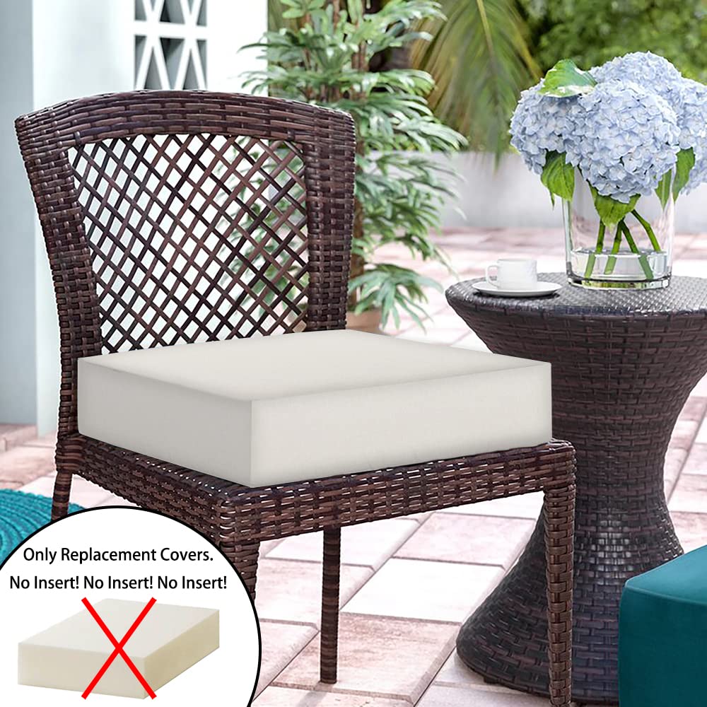 Magpie Fabrics Patio Cushion Covers Set Of 2(Replacement Cover Only, No Insert!), Waterproof Indoor Ourdoor Deep Seat Chair Cush