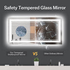 Istripmf 72X36 Inch Led Bathroom Mirror, Backlit And Front-Lit,Large Lighted Vanity Mirror With Lights,Anti-Fog,Dimmable,Etl Lis