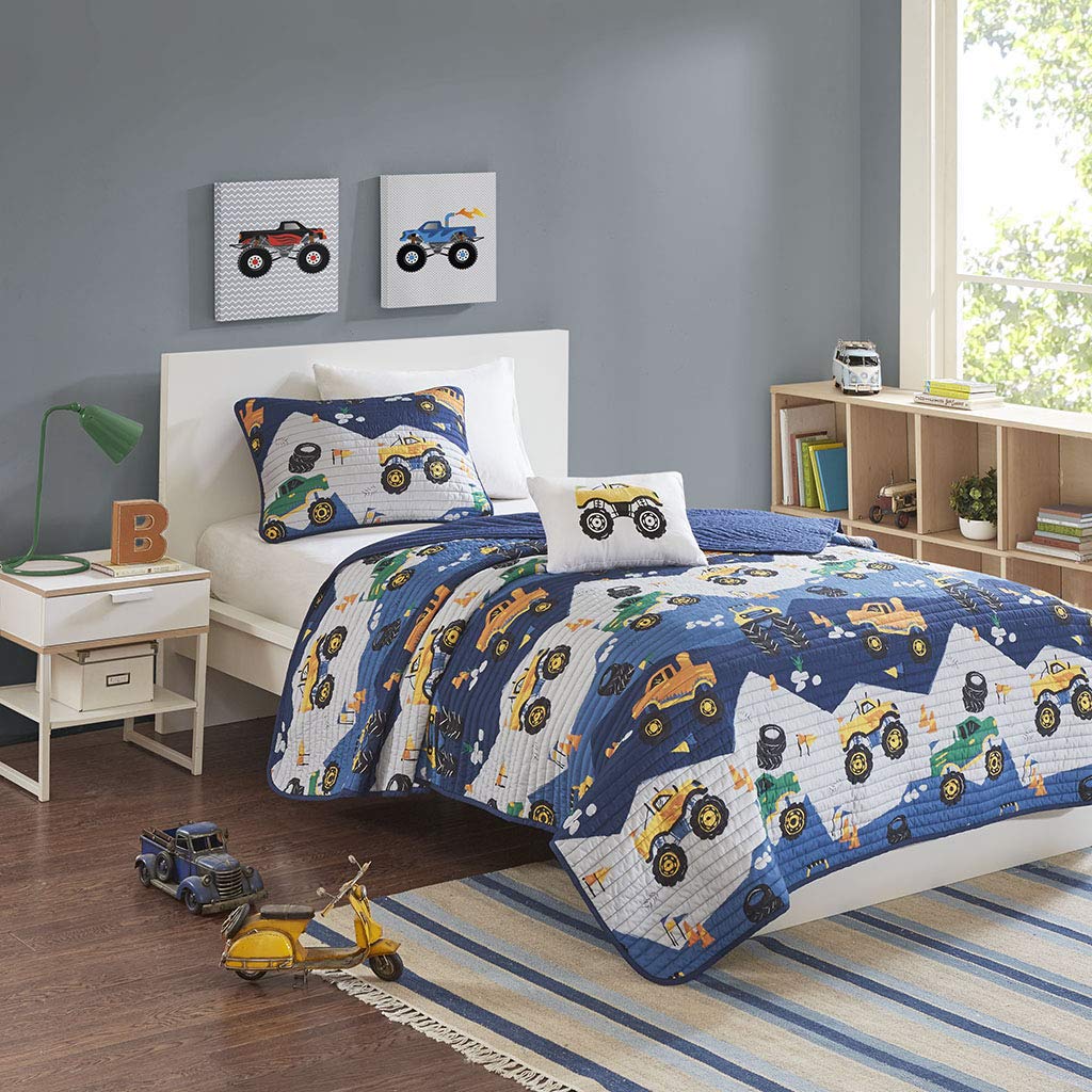 Mi Zone Kids Nash Reversible Quilt Set, Vibrant Fun Design, Lightweight All Season Children Bedding, Coverlet Bedspread, Boys Be