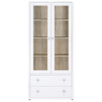 Coaster Home Furnishings Hawthorne 4-Shelf Glass Door Tall Cabinet with Drawers White