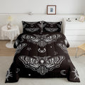 Feelyou Boys Boho Moth Comforter Set Twin Size Men Gothic Skull Bedding Set For Girls Women Bedroom Decor Bohemian Moon Star Com