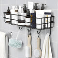 Sulfar Steel Self Adhesive Bathroom Shelf For Wall/Shelf Organizer/Kitchen With Magic Stickers  Pack Of 1 (Black, Powder Coated