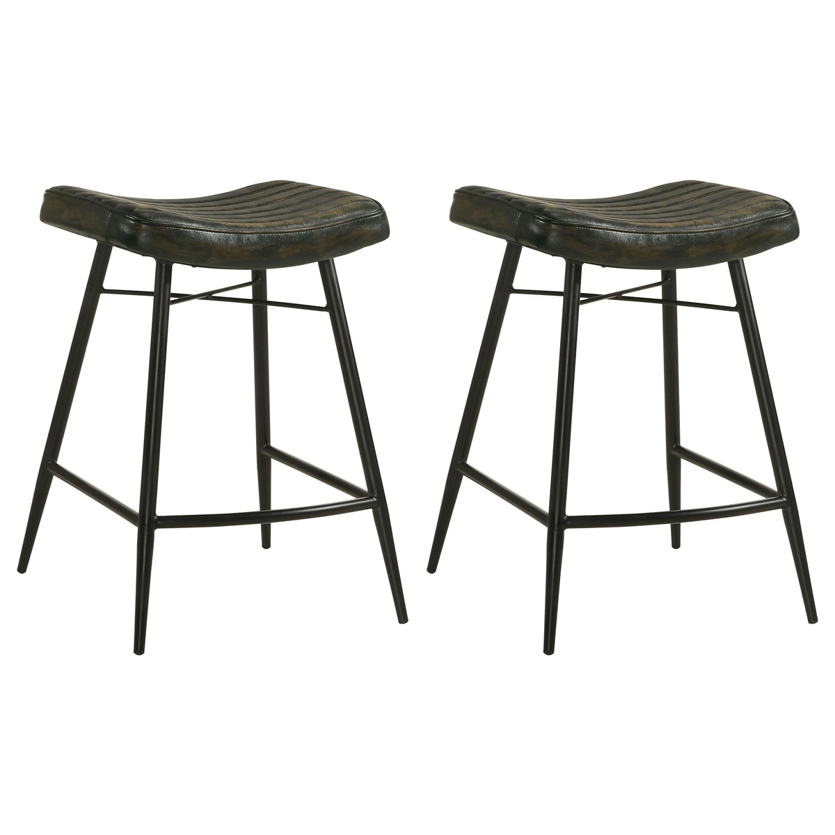 Coaster Home Furnishings Bayu Leather Upholstered Counter Stool Espresso (Set of 2)