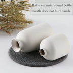 Cemabt White Ceramic Vase Set-3 Small Flower Vases For Decor,Modern Boho Farmhouse Home Decor,Decorative Vase For Pampas Grass&D