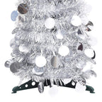Vidaxl 6 Ft Silver Pop-Up Pet Christmas Tree – Lightweight, Collapsible, Suitable For Indoor And Outdoor, Unique Holiday Decoration