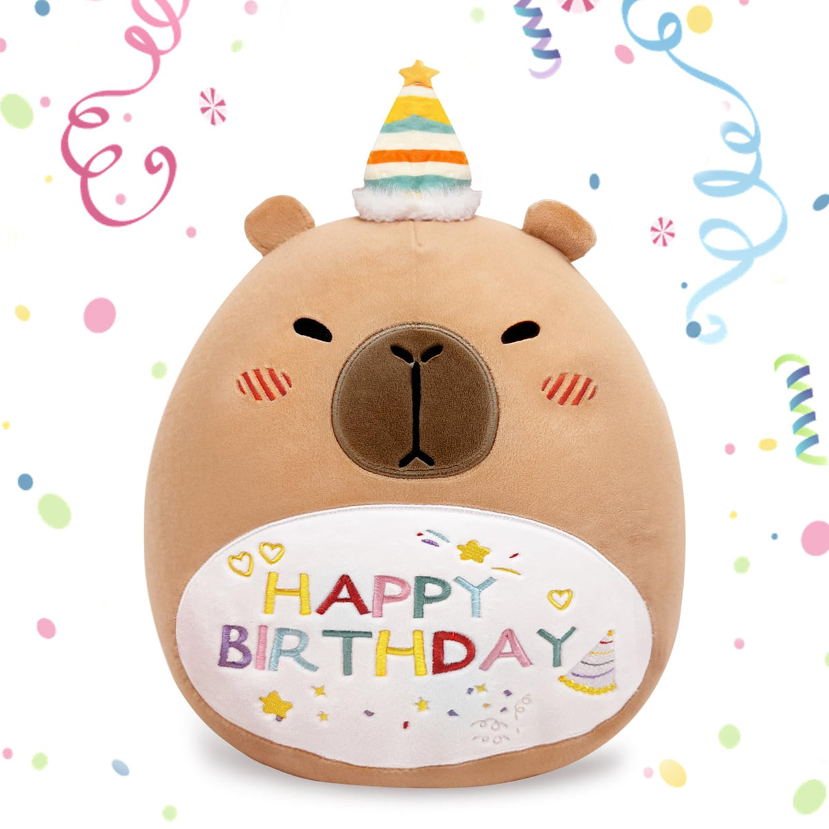 Titqwop 14 ' Capybara Soft Plush Stuffed Animal Pillow Cute Capybara Toy Gift For Kids Boys Girls (Birhtday Capybara Plush Pill